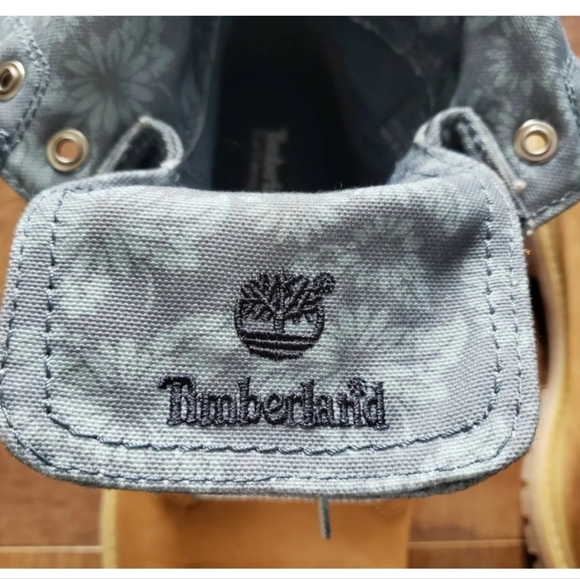 TIMBERLAND Earthkeepers Canvas Fold Down RARE WHEAT/ FLORAL Boots Women Sz US7.5 - Picture 4 of 12